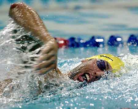 图文-澳大利亚游泳奥运选拔赛 哈克特水中急进