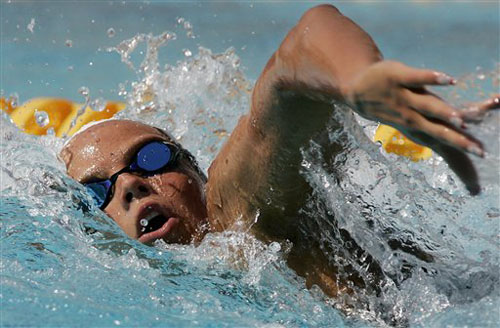文-奥运女子800米自由泳预赛 法国游泳名将曼