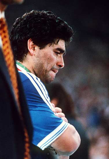 图文-世界杯上阿根廷的眼泪 马拉多纳心在哭泣
