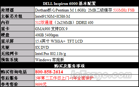 还能要求什么:戴尔迅驰笔记本售6298元