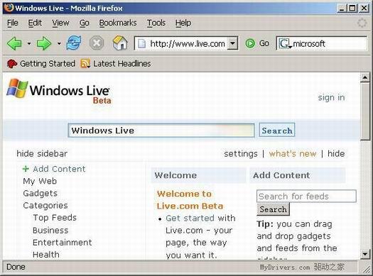 Live.com开始支持Firefox