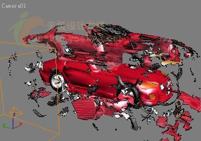 粒子系统与动画贴图制作轿车爆炸三维动画(3)