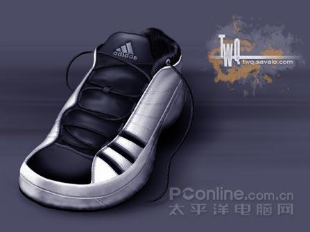 Photoshop鼠绘作品展示:Adidas运动鞋_软件