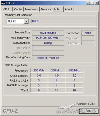 金泰克1GBDDR2800内存模组评测