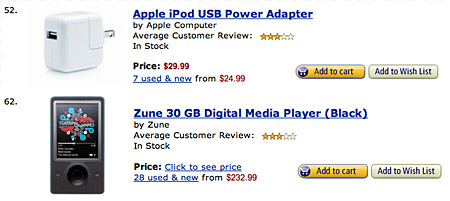 网店统计 Zune销量竟不及iPod充电器_数码