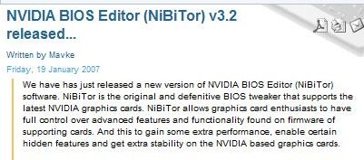 G80显卡的BIOS修改工具新NiBiTor下载