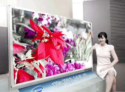 科技时代_三星展示全球最大70寸液晶电视(图)