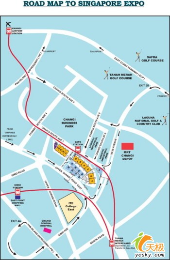 2006新加坡通信展交通地图展馆分布图