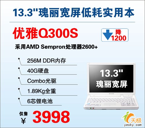 轻薄炫靓神舟13.3瑰丽屏本本3998元起
