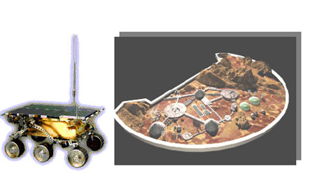 第二届中国科技周主题展上展出的火星车,模拟火星家园效果图