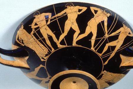 图文:古代奥运会运动员训练的情景