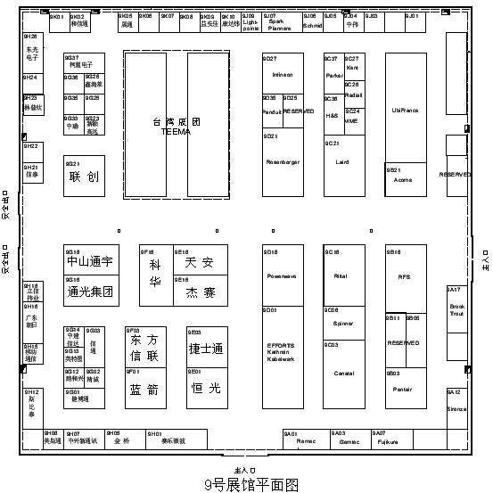 2005年中国国际通信设备技术展览会展会平面图