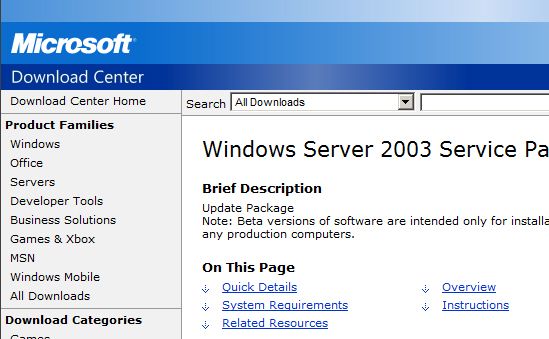 أWindowsServer2003SP2RC