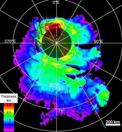 火星南极发现大片冰沉积物厚达3.7公里(图)