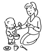 用小卫生纸团当鸡蛋……   ※怎样陪孩子玩"过家家"的游戏?