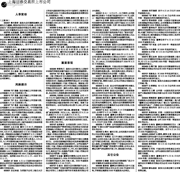 上海证券交易所上市公司人事变动(上接B6)_焦