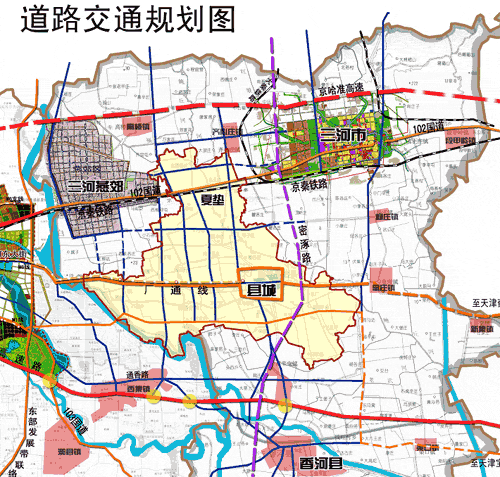大厂县道路交通规划图
