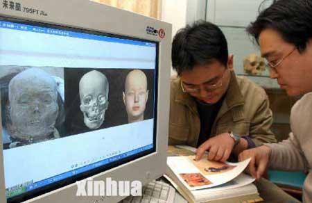 组图:新疆千年干尸利用电脑三维技术复活