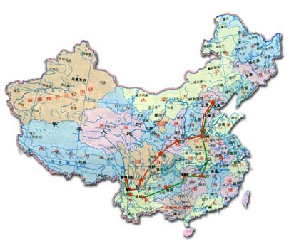 2003北京-云南中华环境奖宣传万里行路线图