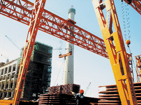 镇江谏壁发电厂烟囱达到162米(图)