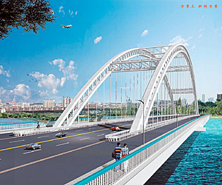 方案选定:钢管混凝土拱桥(图)