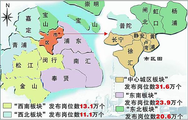 上海首绘求职地图 昨发布岗位分布区域分析