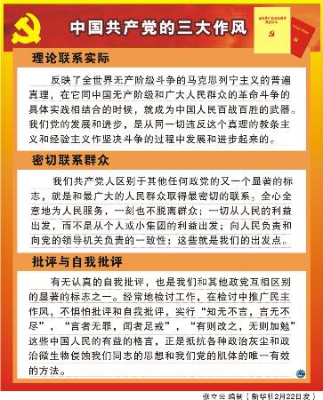 文:图表:(保持共产党员先进性教育)中国共产党的三大作风