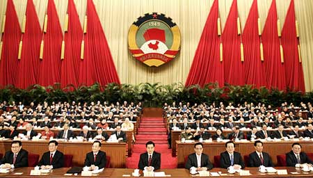 图文:党和国家领导人出席全国政协十届三次会