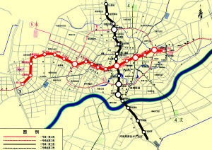 沈阳地铁一,二号线工程示意图