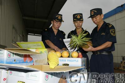 天津海关首批零关税台湾水果快捷通关组图