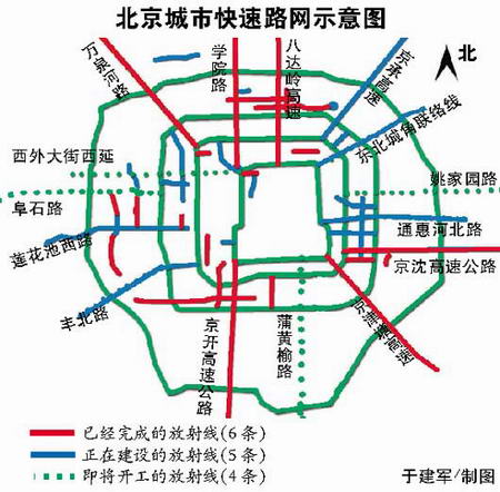 北京将建15条城市快速路1小时内可望贯穿京城