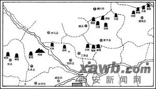 唐代十八个皇帝陵墓分布图