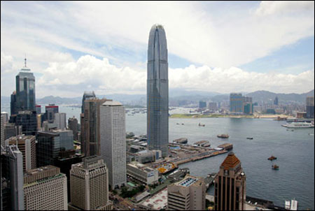 全球第三高楼环球贸易广场在香港动土(图)