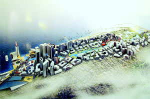 大连市港东港区未来景观三方案浮出水面\/图