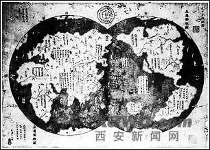 最新一期英国《经济学人》周刊会发表一张1418年的中国古代地图复制