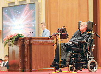 霍金在人民大会堂开讲宇宙的起源广义相对论