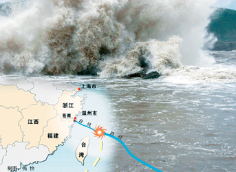 建国以来最强台风昨登陆温州