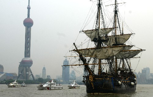 哥德堡号仿古船扬帆到上海(图)