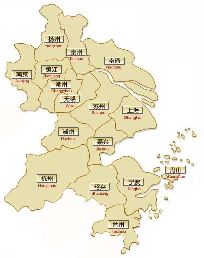 长江三角洲地图