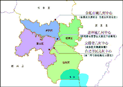 从合肥市地图上可清楚地看到