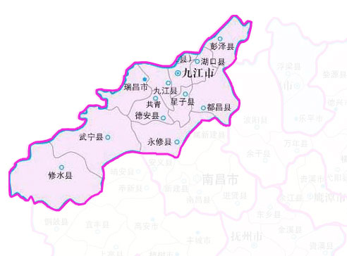资料组图：九江所在位置及行政区划示意图