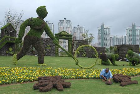 组图：2006上海国际立体花坛大赛揭幕