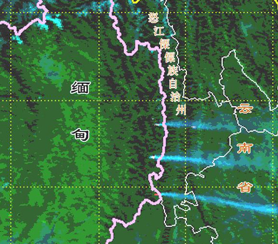 卫星监测云南省怒江州边境火情持续发展