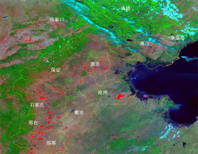 卫星遥感监测:河北麦区焚烧秸秆情况