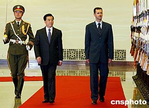 图:胡锦涛会见叙利亚总统巴沙尔·阿萨德