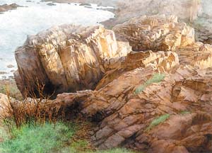 海边岩石(水彩画)