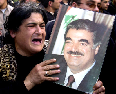 组图：黎巴嫩人抗议刺杀哈里里