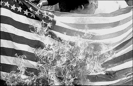 烧,有损民主;不烧,言论不自由 美国国旗烧出难