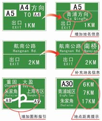 本市高速公路指路标志将变得更加清晰明确(图