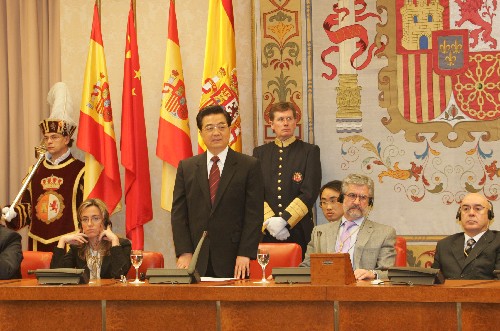胡锦涛会见西班牙议会领导人及马德里市市长